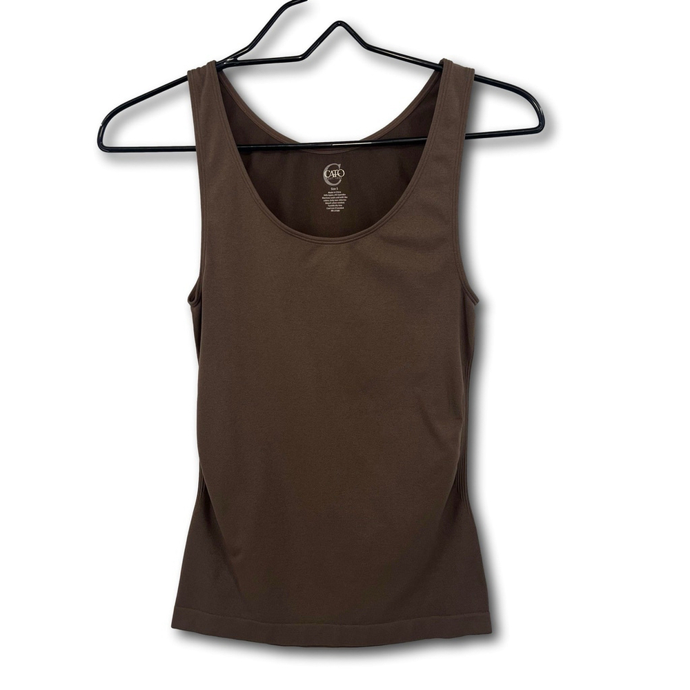 Cato Stretchy Seamless Tank Top Brown Women's Size Small Nylon Spandex